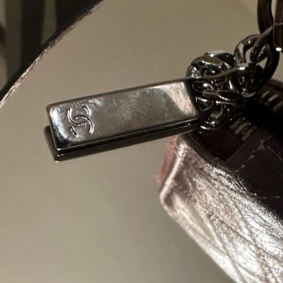 Authentic Chanel Matelasse Long Wallet Round zipper Leather purple. - Picture 15 of 17